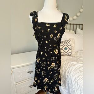 Wild Fable Black Floral Midi Spring Summer Hope Floats Butter Mom Dress XS